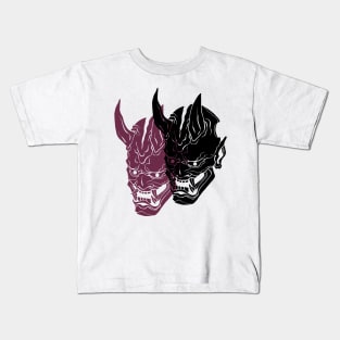 The Double Oni Mask 3 - Yabisan - Vector Style Kids T-Shirt